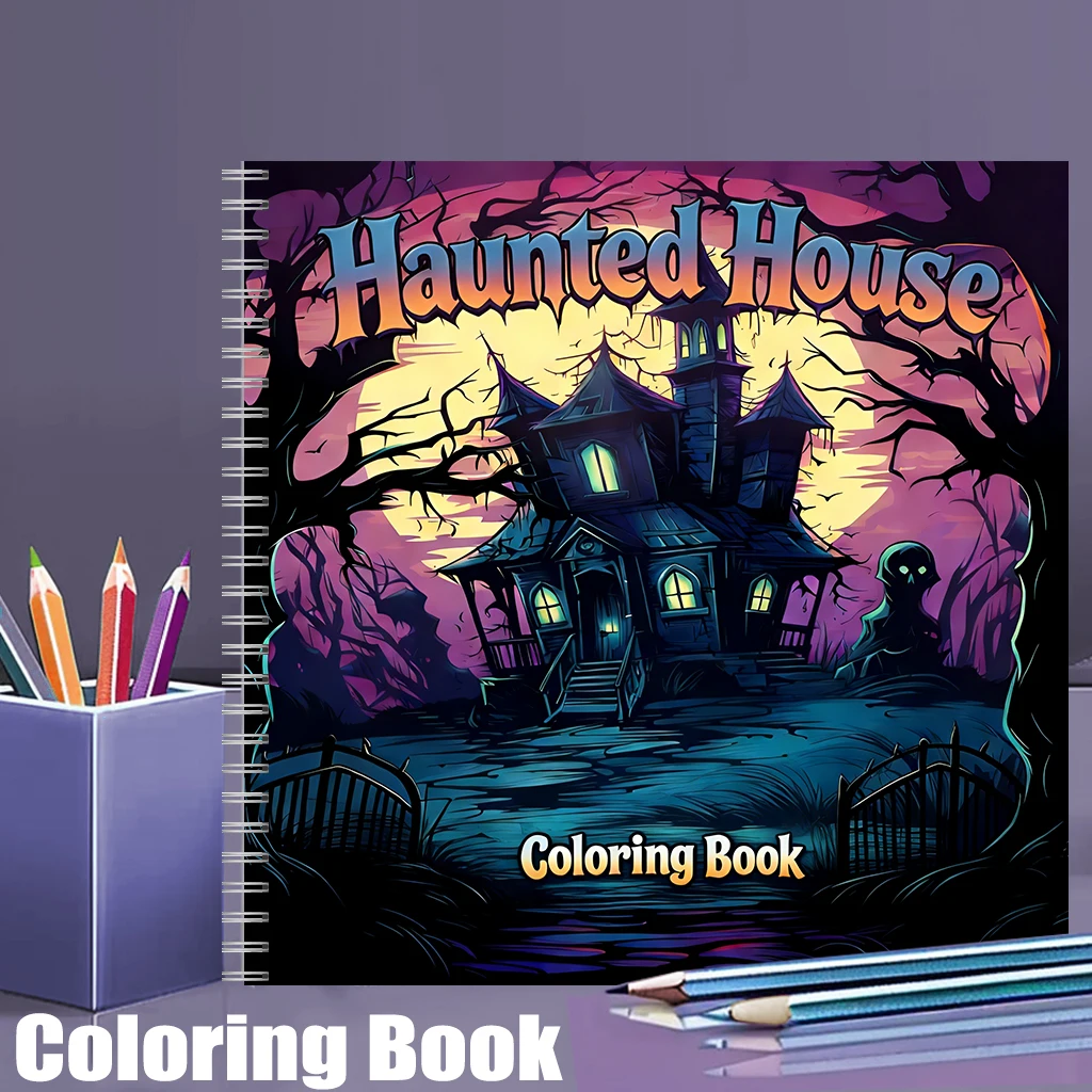 Event Supplies - Haunted House Coloring Book for Adults,
