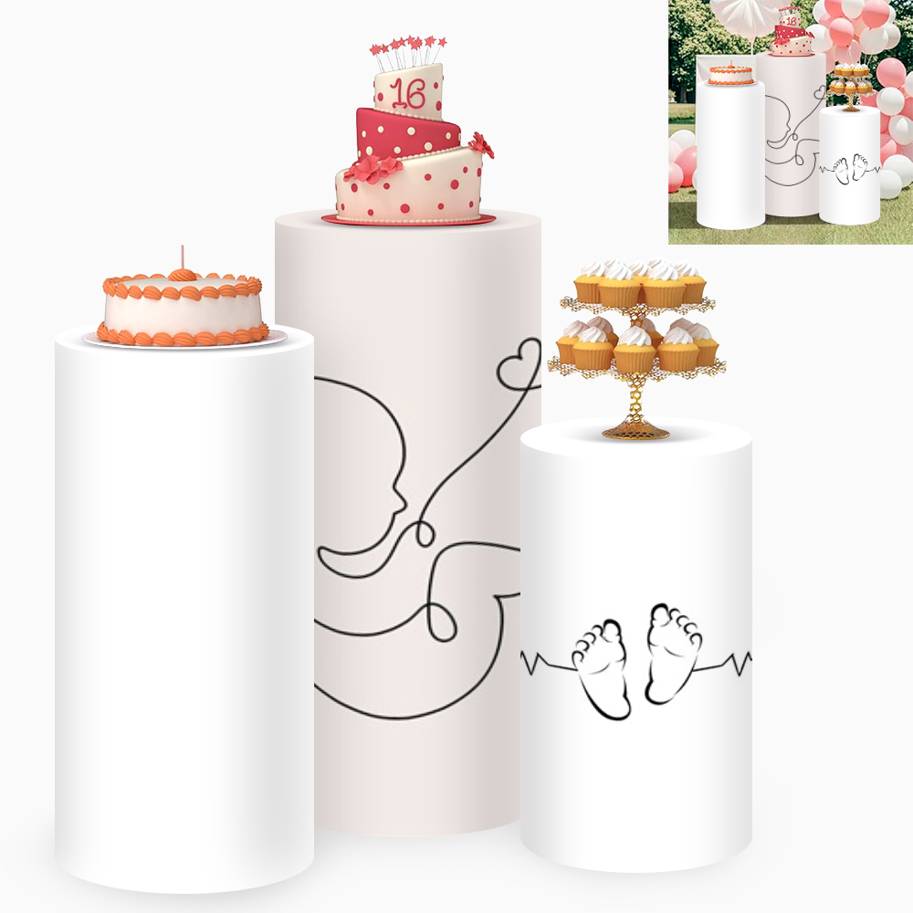 Yeele 3PCS Baby Silhouette Cyl - Dessert Table Backdrop ulasan dan harga