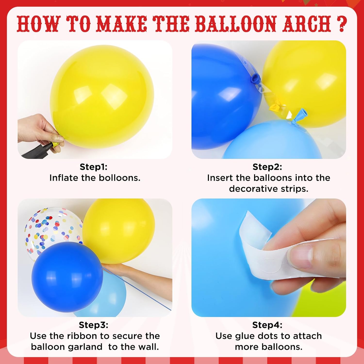 Blue Red Yellow Rainbow Balloo - Balloon Arch Kit ulasan dan harga
