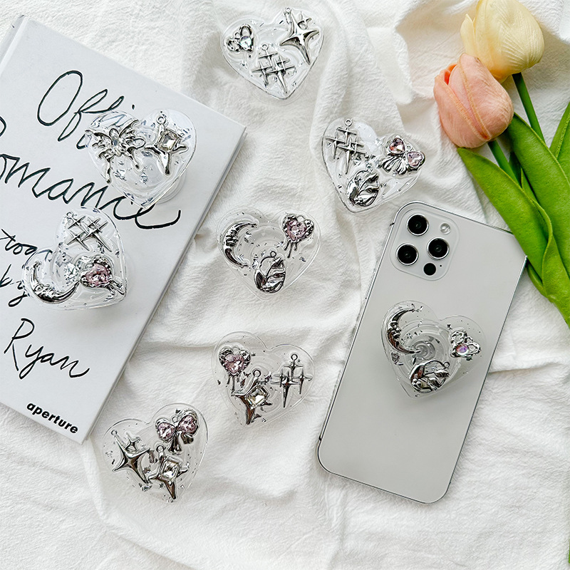 Clear Heart Phone Grip Holder  - Event Support ulasan dan harga
