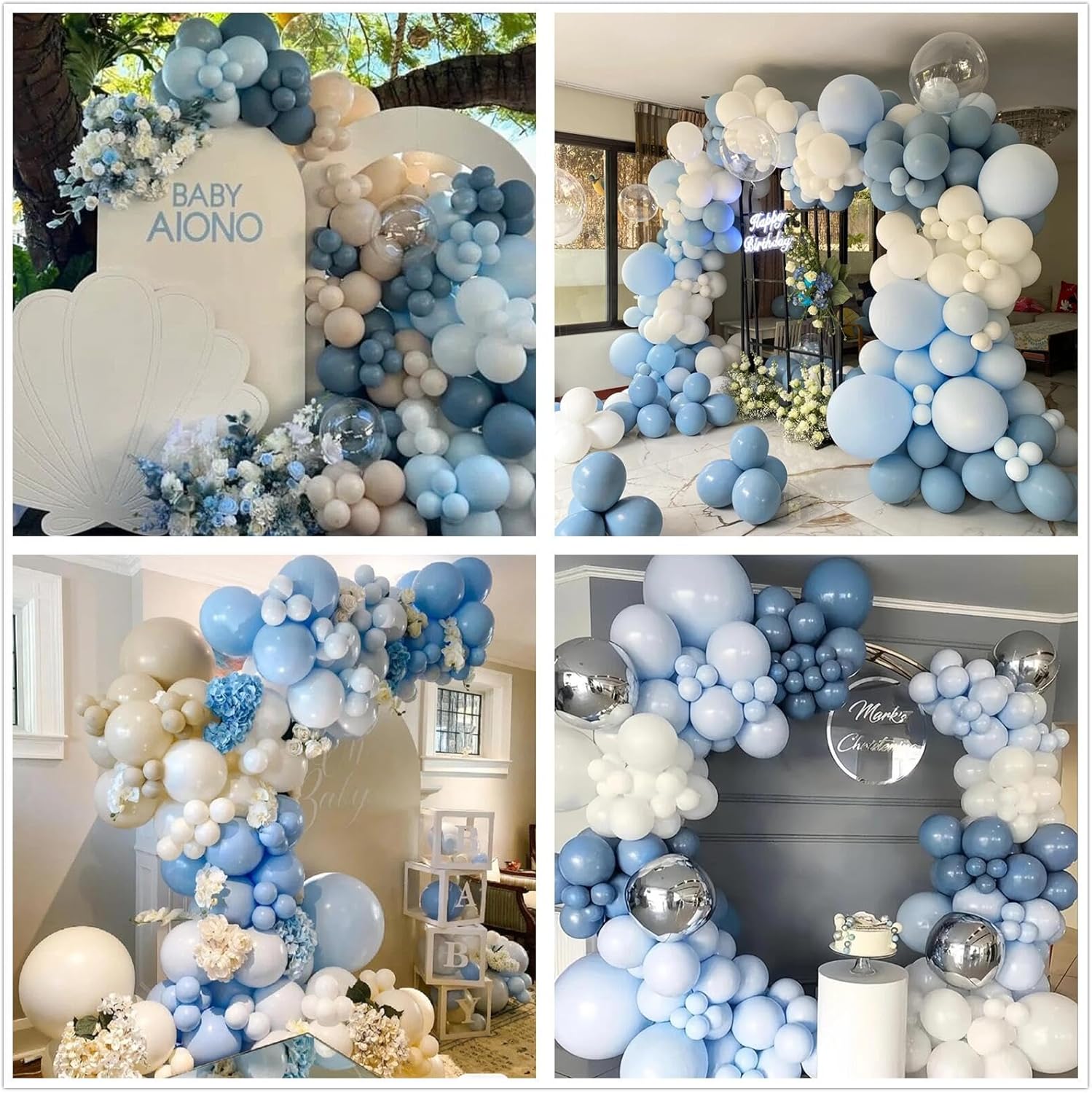 Dusty Blue Sand White Latex Ba - Balloon Arch Kit ulasan dan harga