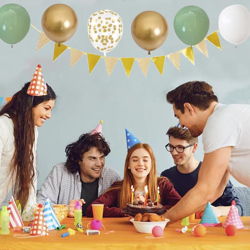 28 Pcs Birthday Decoration Set - Party Banner Gold ulasan dan harga