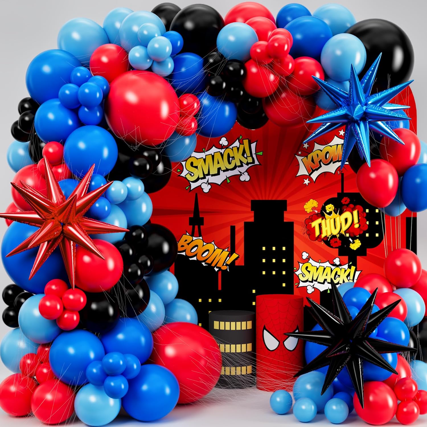 Black Red Blue Latex Balloons  - Balloon Arch Kit ulasan dan harga
