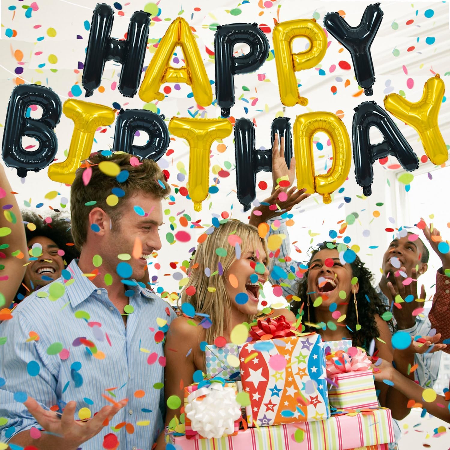 Black Gold Happy Birthday Deco - Party Banner Gold ulasan dan harga
