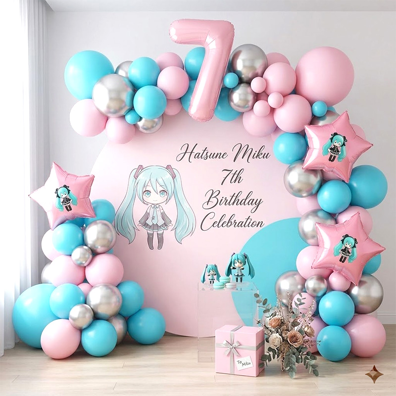 Hatsune Miku Virtual Singer Ba - Balloon Arch Kit ulasan dan harga
