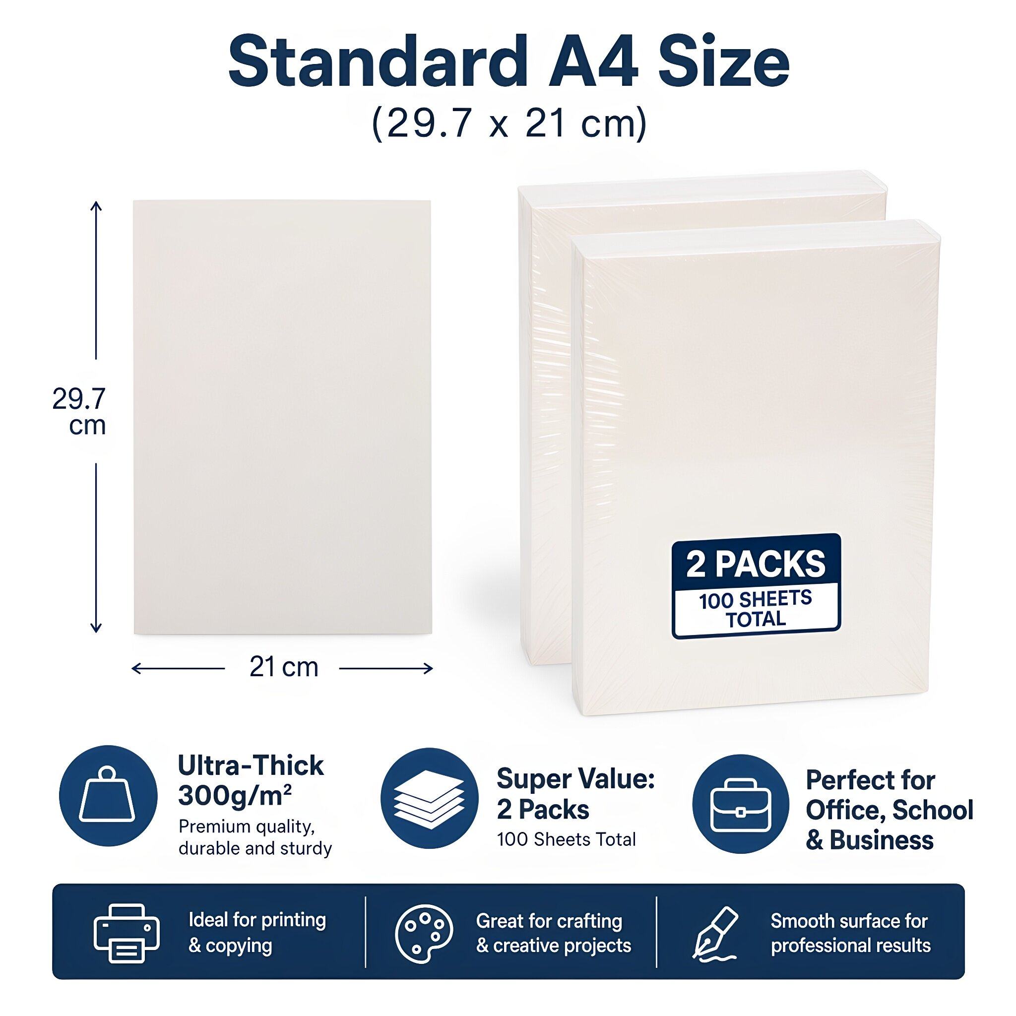 100Pcs A4 Ivory Cream Cardstoc - Papercraft Supply Invitation ulasan dan harga