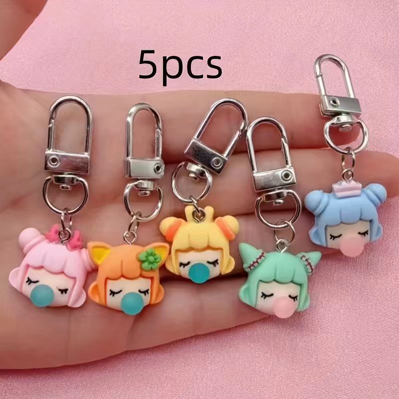 5pcs resin girl keychain, suit - Party Favor Bag ulasan dan harga