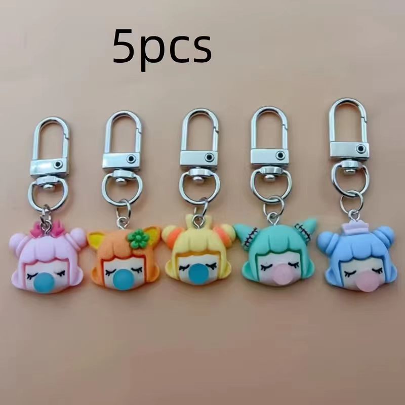 5pcs resin girl keychain, suit - Party Favor Bag ulasan dan harga